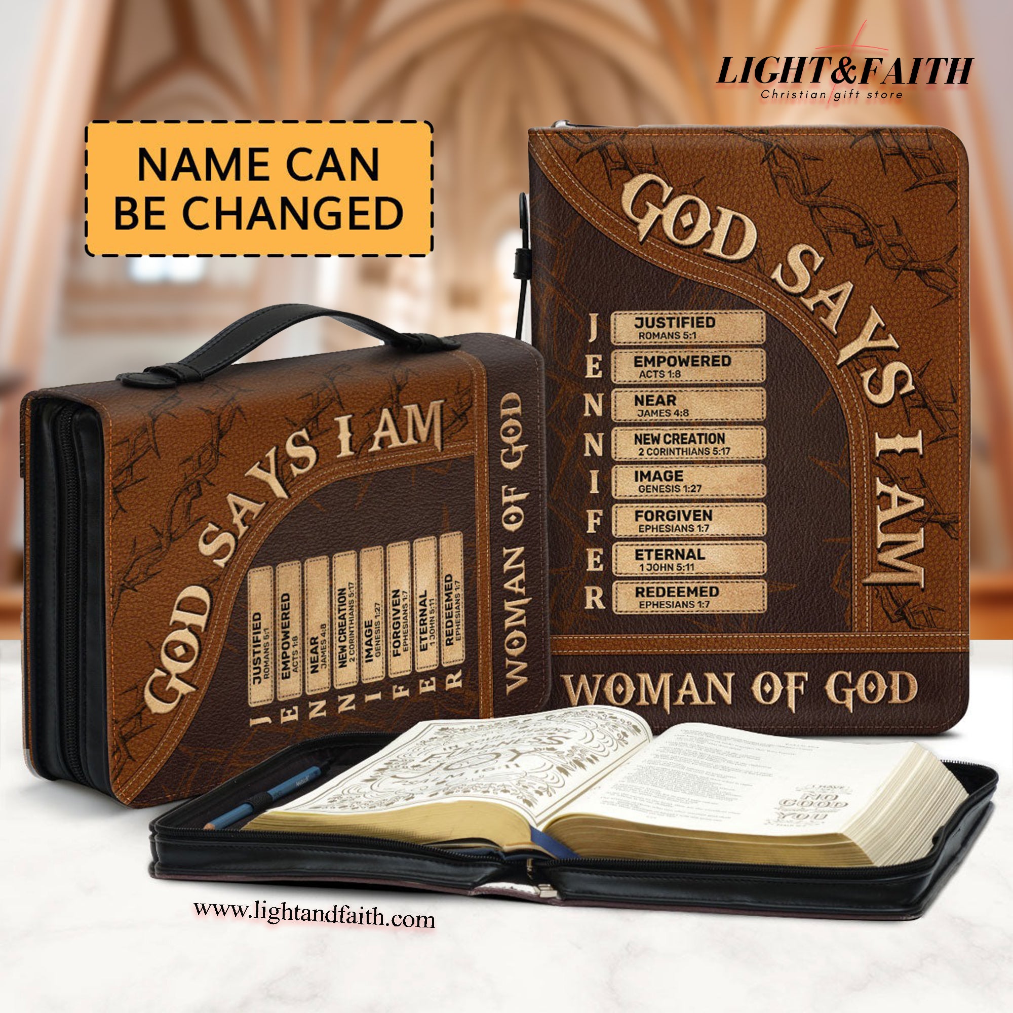 Man Of God / Woman Of God Leather Book Cover, Personalized Bible Cover, Christian Gift, Bible Covers Jesus Gifts